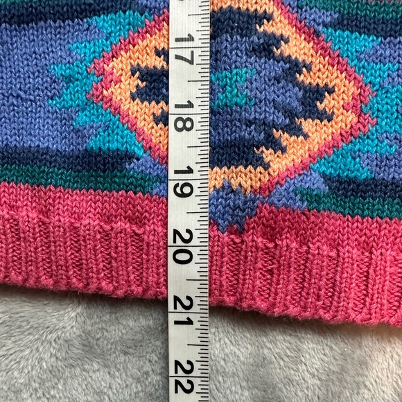 Vintage Nuovo Cardigan Sweater Knit Southwestern Aztec Desert Boho Tribal Wmns M - Picture 7 of 7